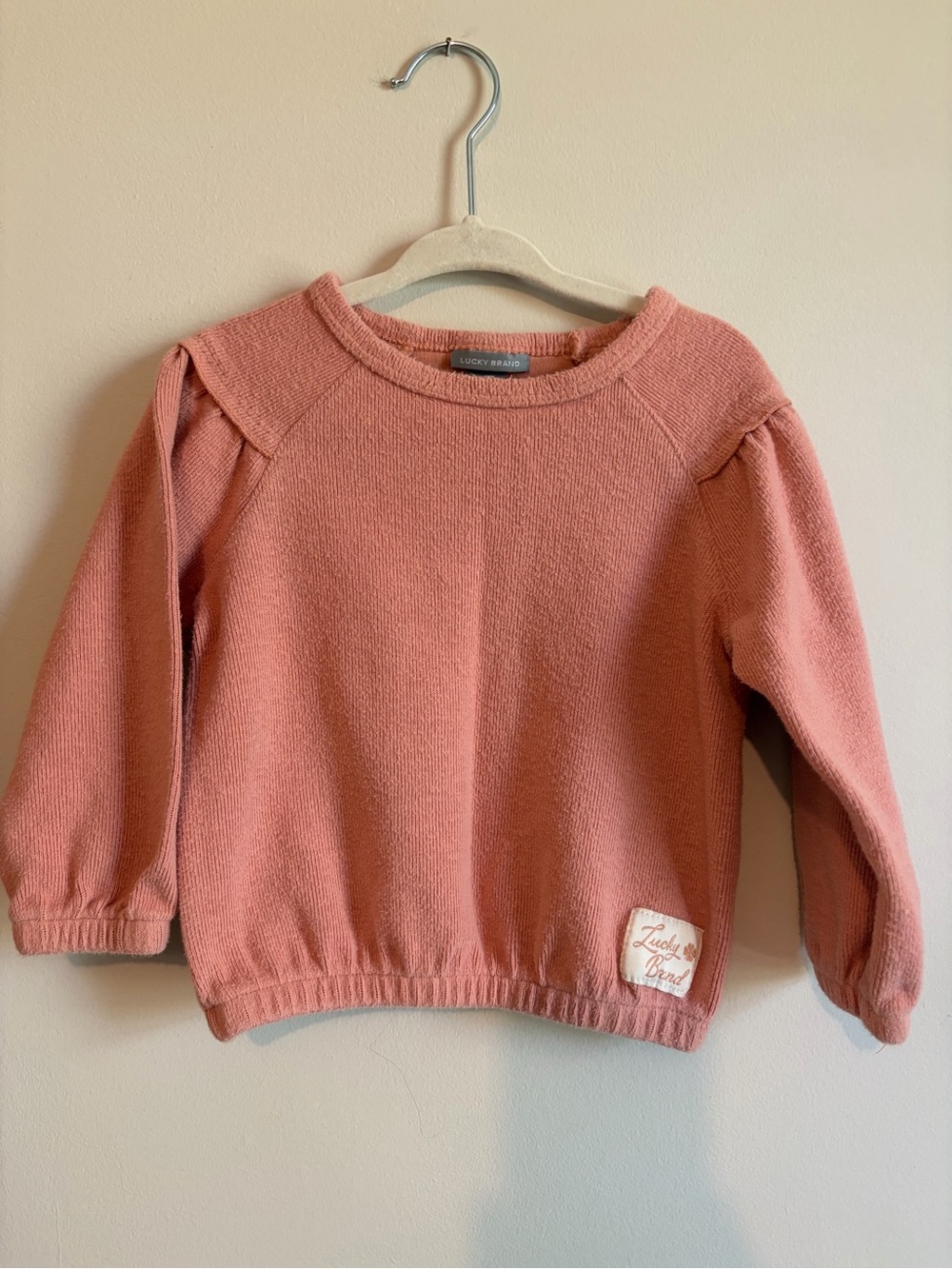 Lucky Brand Rose Pink Crewneck Knit Sweater